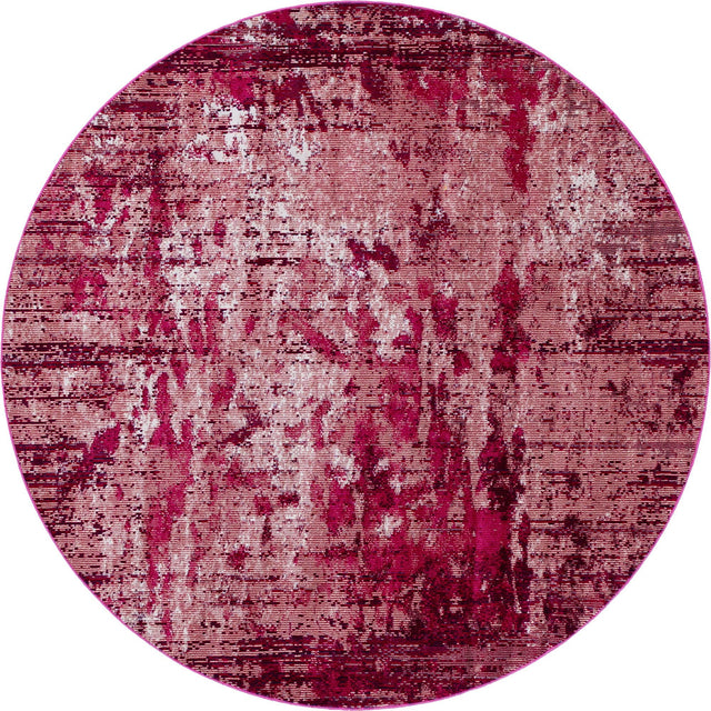 Red 7' x 7' Starlight Round Area Rug 100% Polypropylene Visually Appealing Unique Carpet for Living Rooms, Bedroom, Dining, Office for Sale at Rug Engine