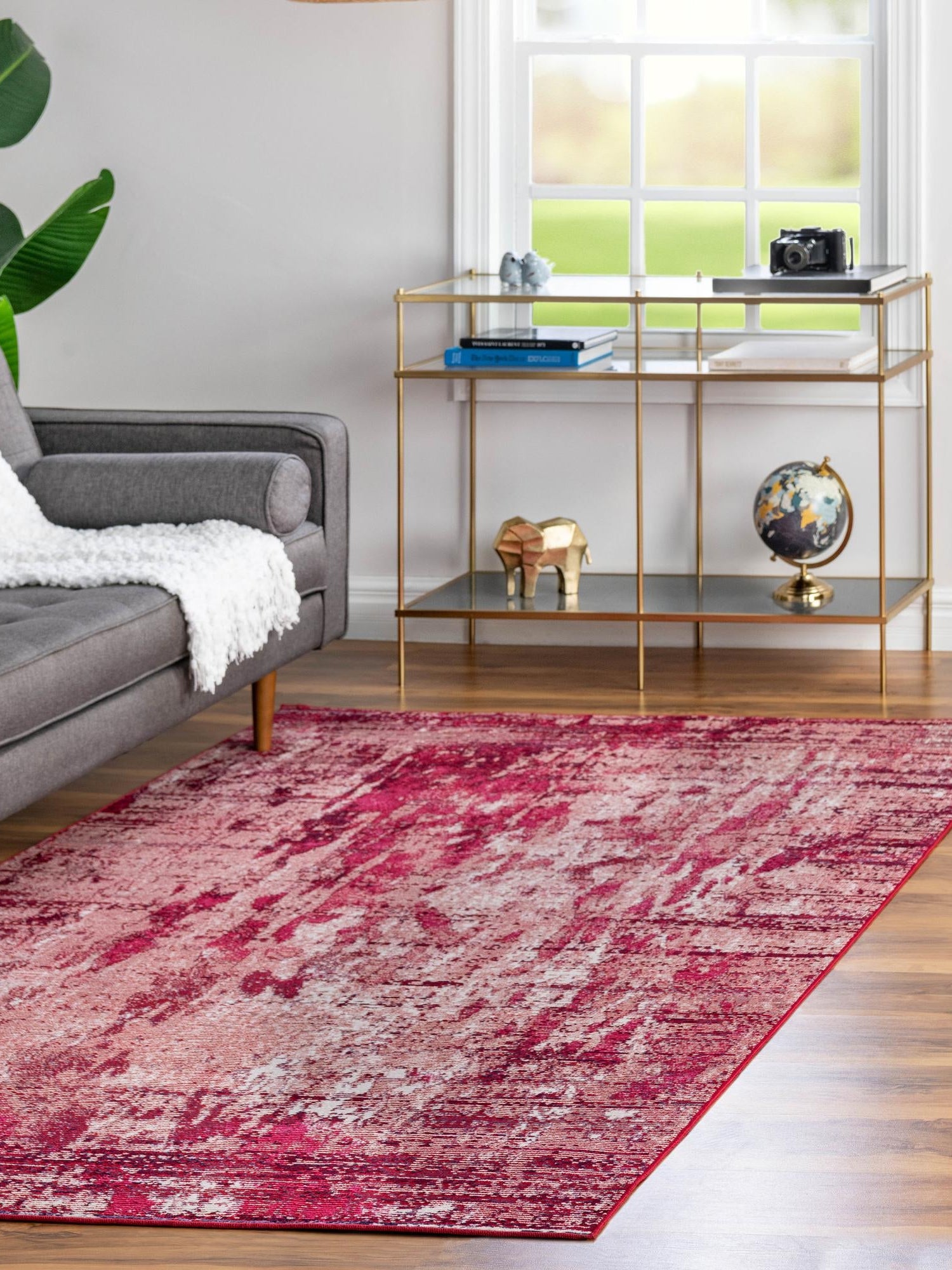 Red 8' x 10' Starlight Rectangle Area Rug 100% Polypropylene Visually Appealing Unique Carpet for Living Rooms, Bedroom, Dining, Office for Sale at Rug Engine