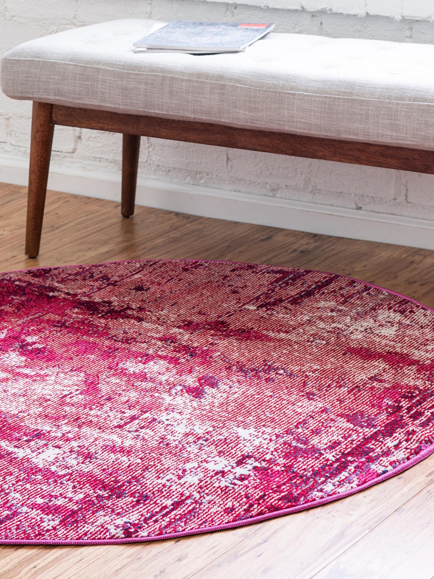 Red 4' 1 x 4' 1 Starlight Round Area Rug 100% Polypropylene Visually Appealing Unique Carpet for Living Rooms, Bedroom, Dining, Office for Sale at Rug Engine