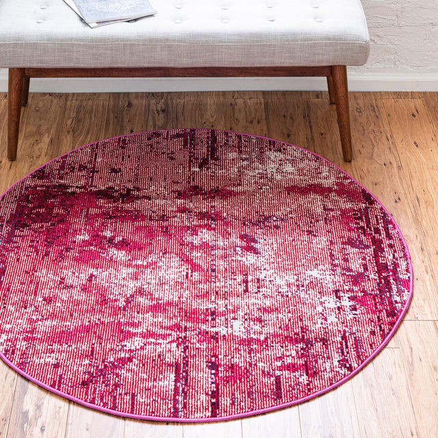 Red 4' 1 x 4' 1 Starlight Round Area Rug 100% Polypropylene Visually Appealing Unique Carpet for Living Rooms, Bedroom, Dining, Office for Sale at Rug Engine