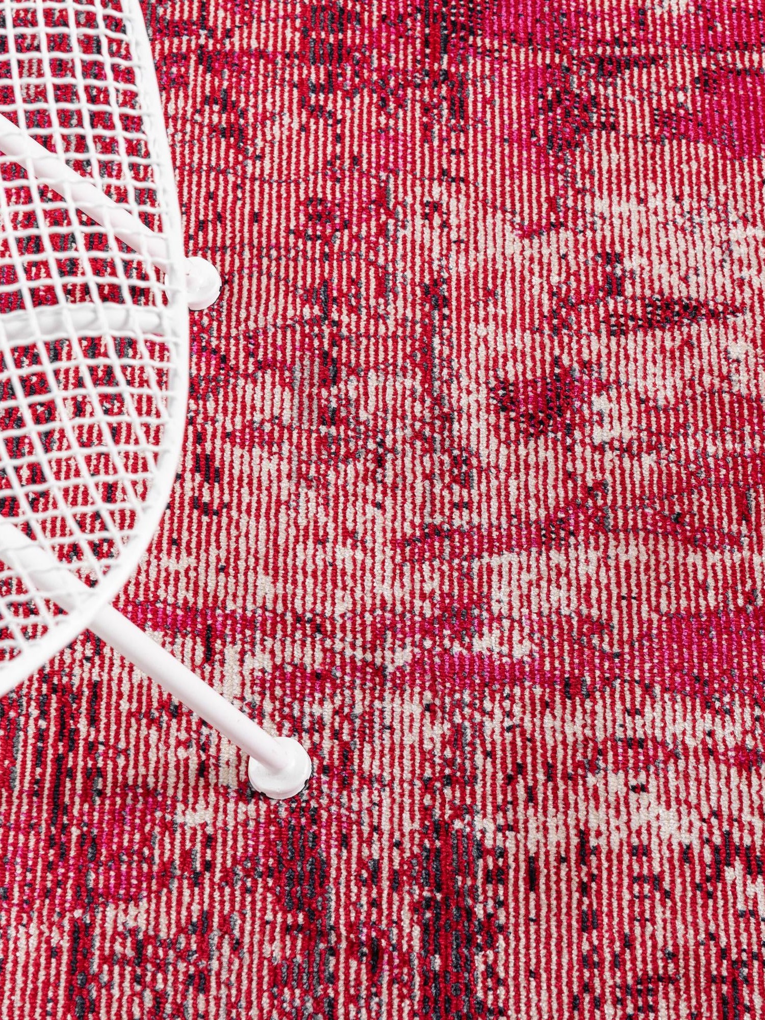 Red 7' x 7' Starlight Round Area Rug 100% Polypropylene Visually Appealing Unique Carpet for Living Rooms, Bedroom, Dining, Office for Sale at Rug Engine