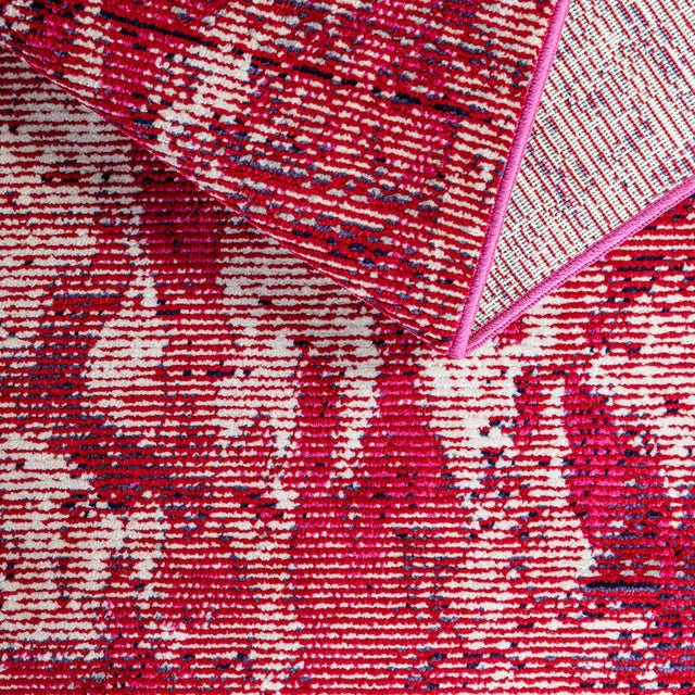 Red 4' 1 x 4' 1 Starlight Round Area Rug 100% Polypropylene Visually Appealing Unique Carpet for Living Rooms, Bedroom, Dining, Office for Sale at Rug Engine