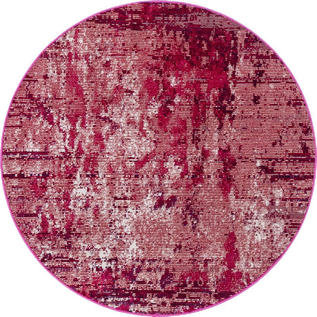 Red 4' 1 x 4' 1 Starlight Round Area Rug 100% Polypropylene Visually Appealing Unique Carpet for Living Rooms, Bedroom, Dining, Office for Sale at Rug Engine