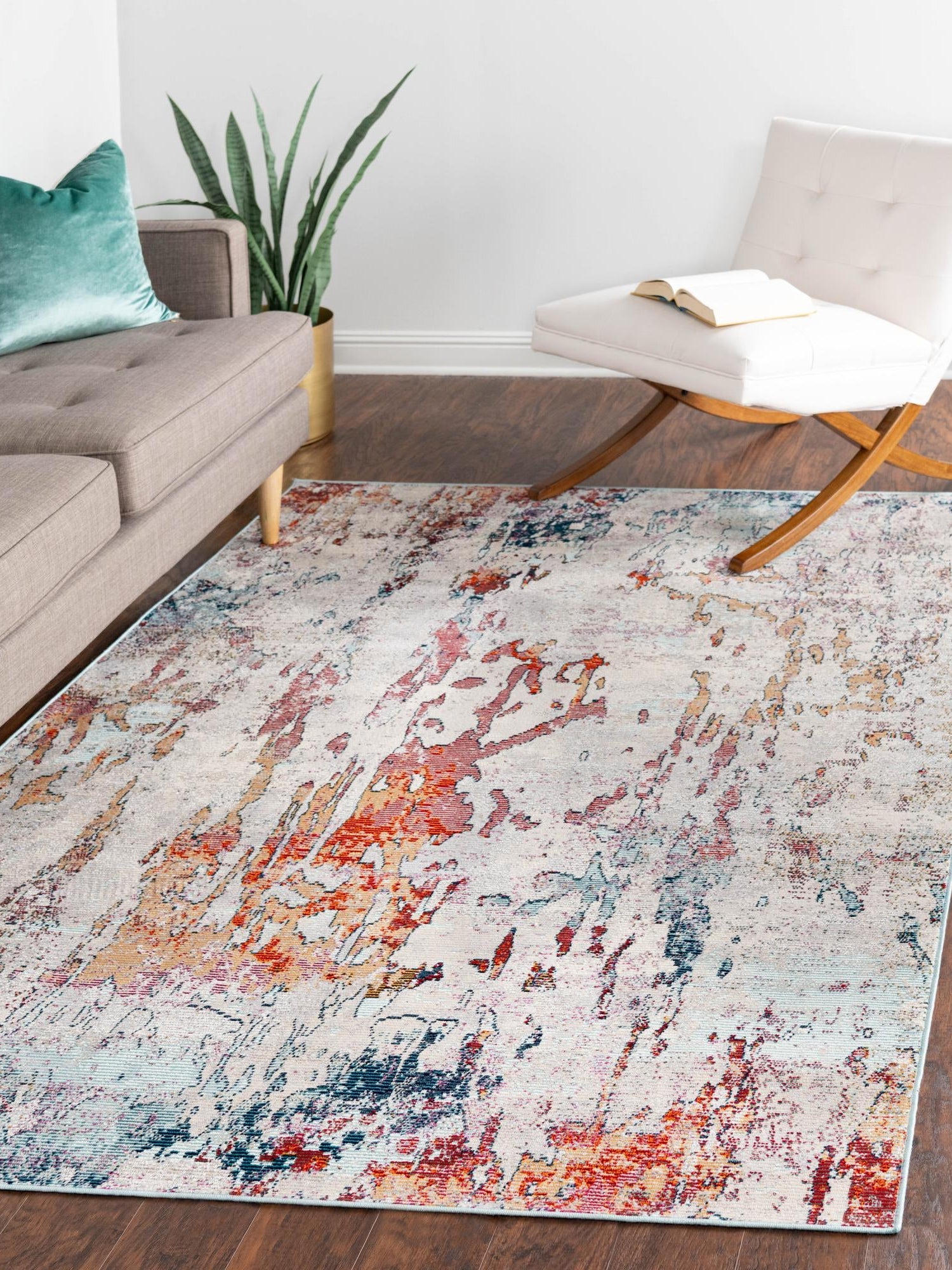 Gray 5' 1 x 8' Starlight Rectangle Area Rug 100% Polypropylene Visually Appealing Unique Carpet for Living Rooms, Bedroom, Dining, Office for Sale at Rug Engine