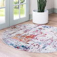 Gray 7' x 7' Starlight Round Area Rug 100% Polypropylene Visually Appealing Unique Carpet for Living Rooms, Bedroom, Dining, Office for Sale at Rug Engine