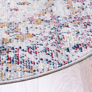Gray 4' 1 x 4' 1 Starlight Round Area Rug 100% Polypropylene Visually Appealing Unique Carpet for Living Rooms, Bedroom, Dining, Office for Sale at Rug Engine