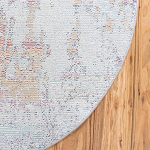 Gray 7' x 7' Starlight Round Area Rug 100% Polypropylene Visually Appealing Unique Carpet for Living Rooms, Bedroom, Dining, Office for Sale at Rug Engine