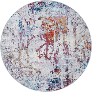 Gray 4' 1 x 4' 1 Starlight Round Area Rug 100% Polypropylene Visually Appealing Unique Carpet for Living Rooms, Bedroom, Dining, Office for Sale at Rug Engine