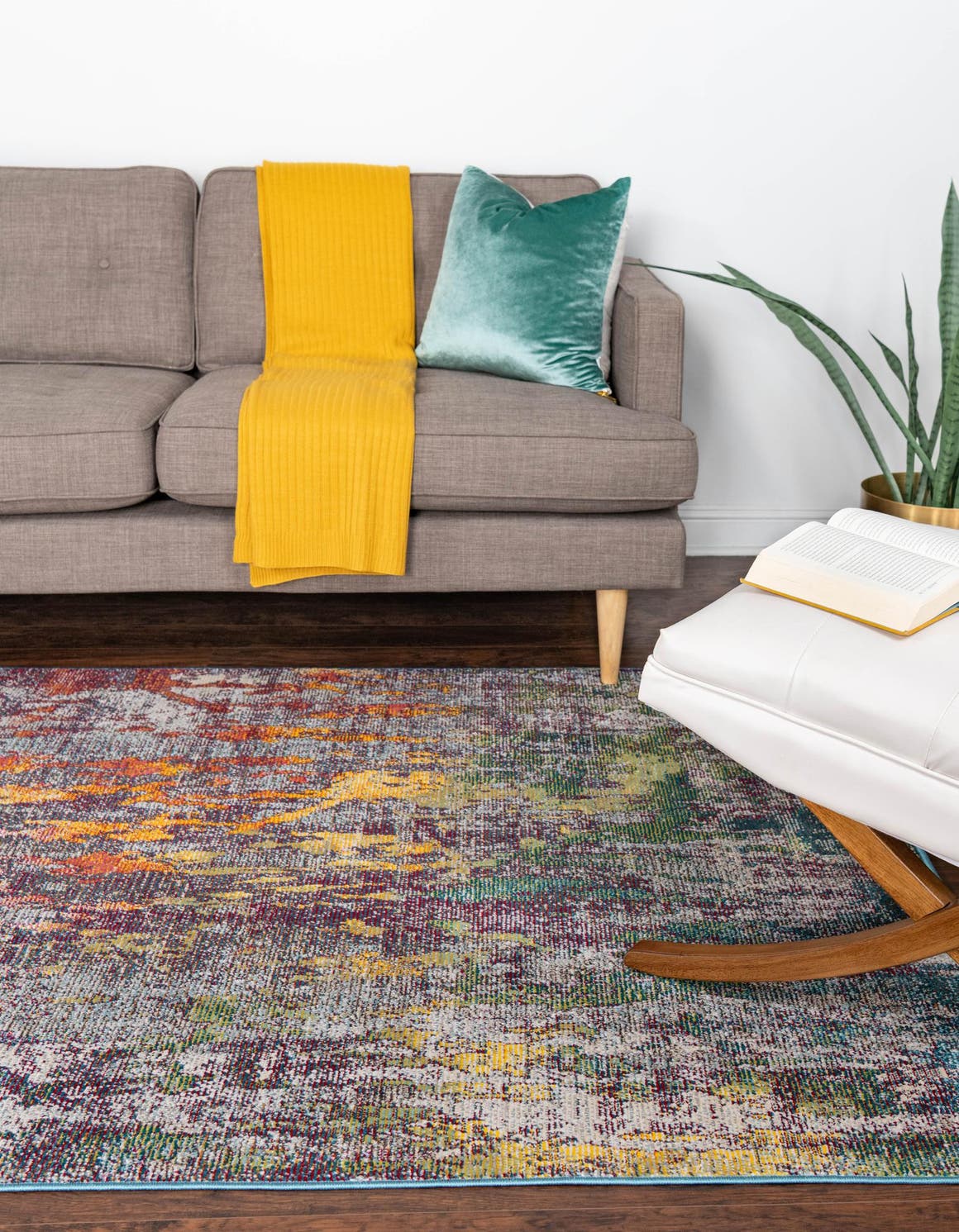 Multicolor 4' 1 x 6' 1 Starlight Rectangle Area Rug 100% Polypropylene Visually Appealing Unique Carpet for Living Rooms, Bedroom, Dining, Office for Sale at Rug Engine