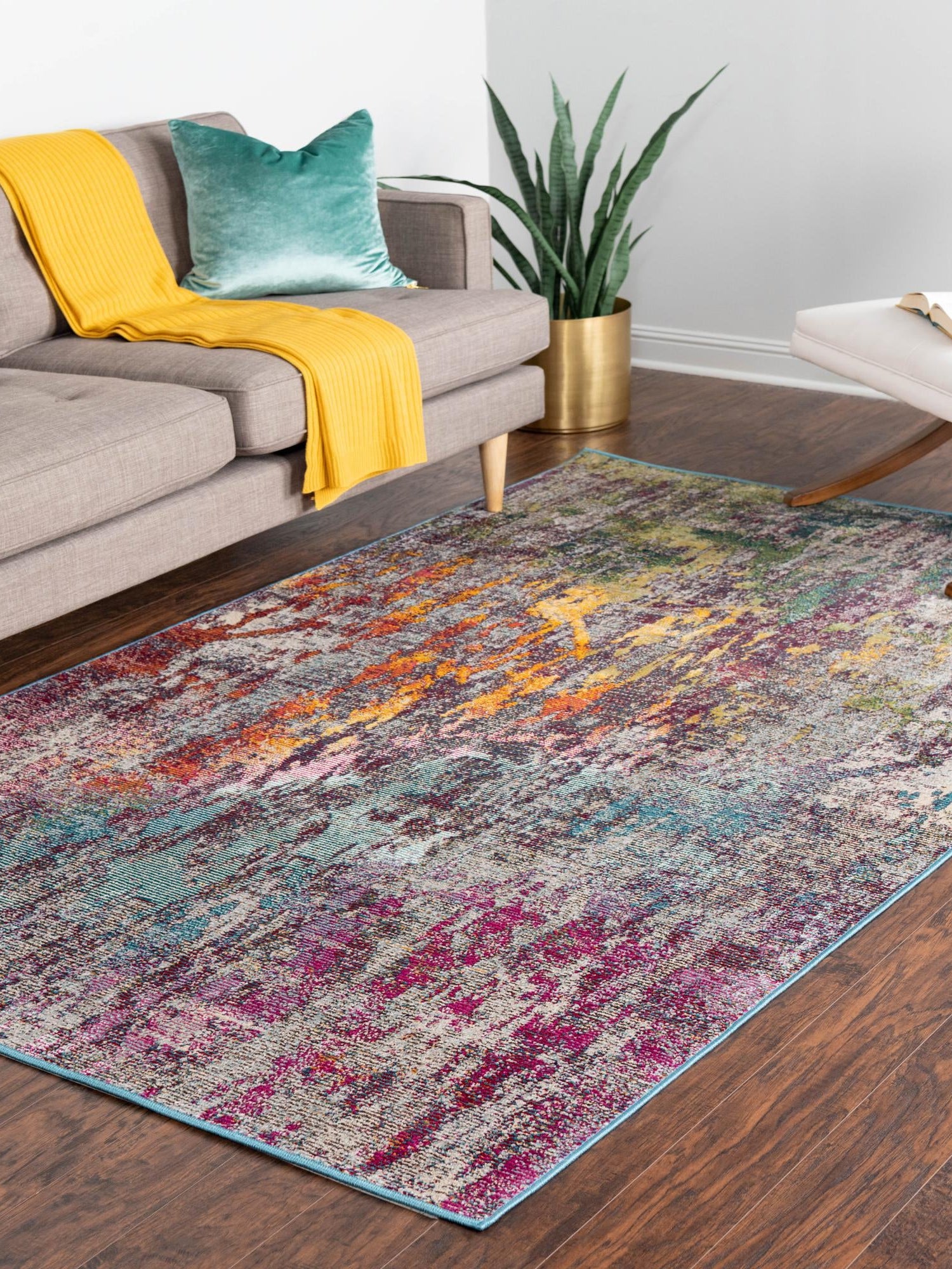 Multicolor 8' x 10' Starlight Rectangle Area Rug 100% Polypropylene Visually Appealing Unique Carpet for Living Rooms, Bedroom, Dining, Office for Sale at Rug Engine
