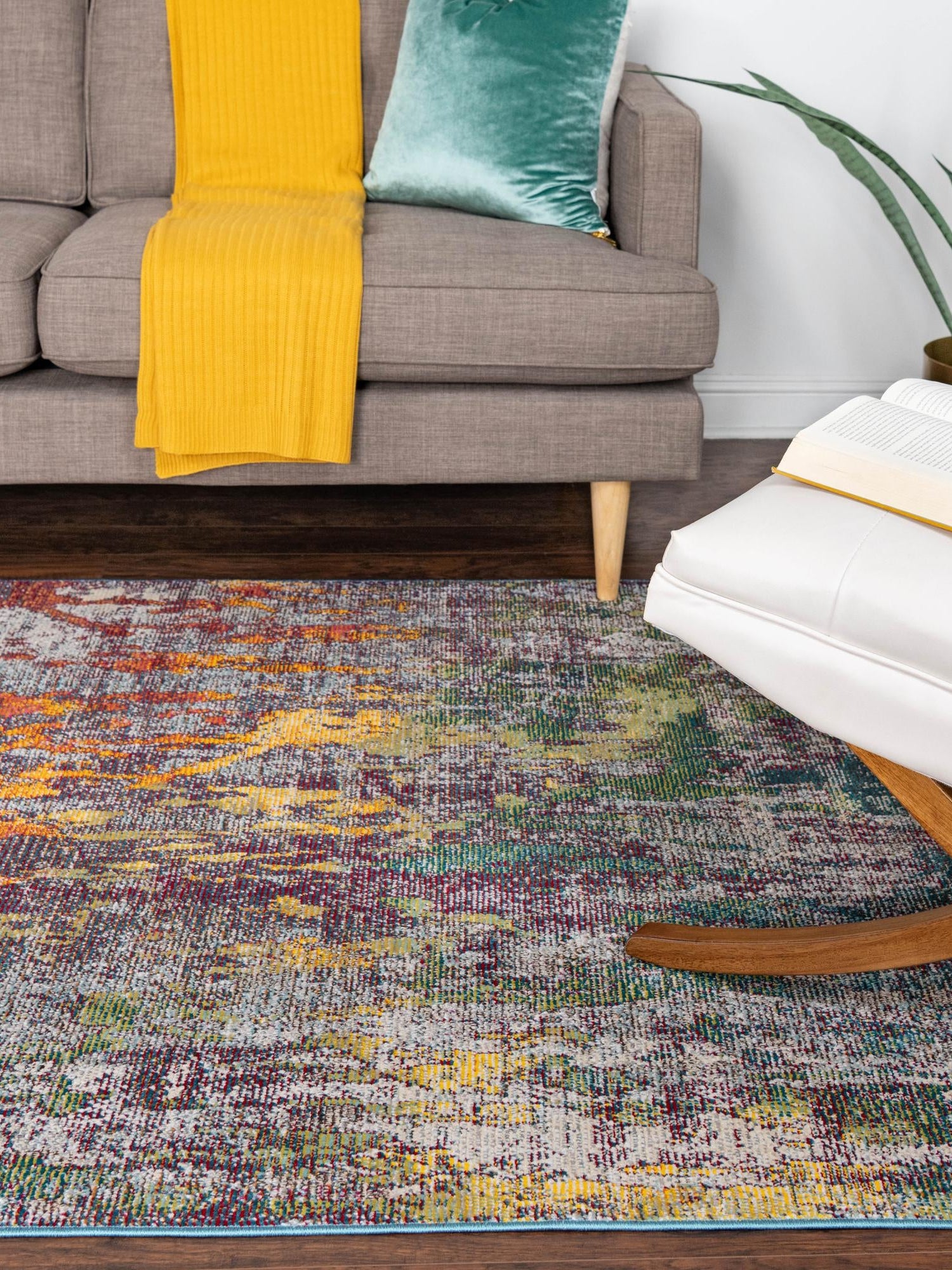 Multicolor 4' 1 x 6' 1 Starlight Rectangle Area Rug 100% Polypropylene Visually Appealing Unique Carpet for Living Rooms, Bedroom, Dining, Office for Sale at Rug Engine
