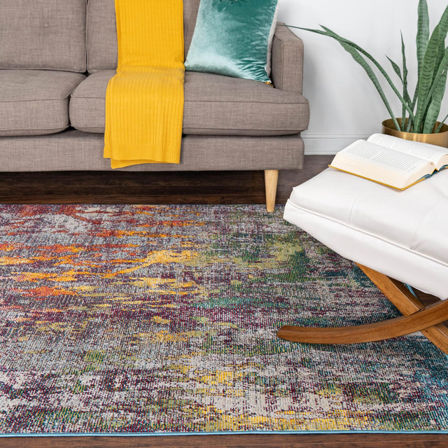 Multicolor 4' 1 x 6' 1 Starlight Rectangle Area Rug 100% Polypropylene Visually Appealing Unique Carpet for Living Rooms, Bedroom, Dining, Office for Sale at Rug Engine