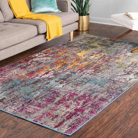 Multicolor 8' x 11' Starlight Rectangle Area Rug 100% Polypropylene Visually Appealing Unique Carpet for Living Rooms, Bedroom, Dining, Office for Sale at Rug Engine