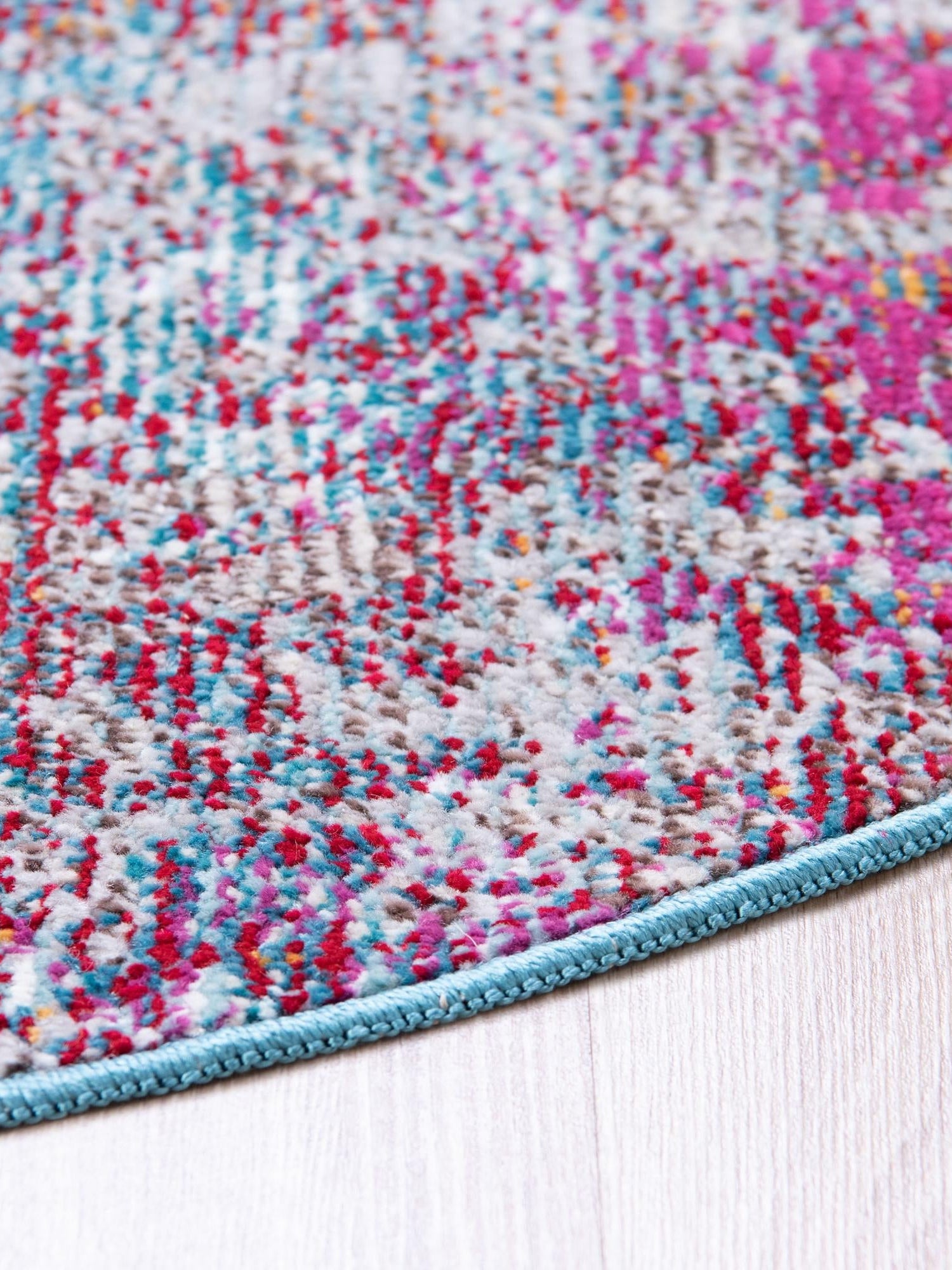 Multicolor 7' x 7' Starlight Round Area Rug 100% Polypropylene Visually Appealing Unique Carpet for Living Rooms, Bedroom, Dining, Office for Sale at Rug Engine