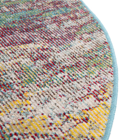 Multicolor 7' x 7' Starlight Round Area Rug 100% Polypropylene Visually Appealing Unique Carpet for Living Rooms, Bedroom, Dining, Office for Sale at Rug Engine