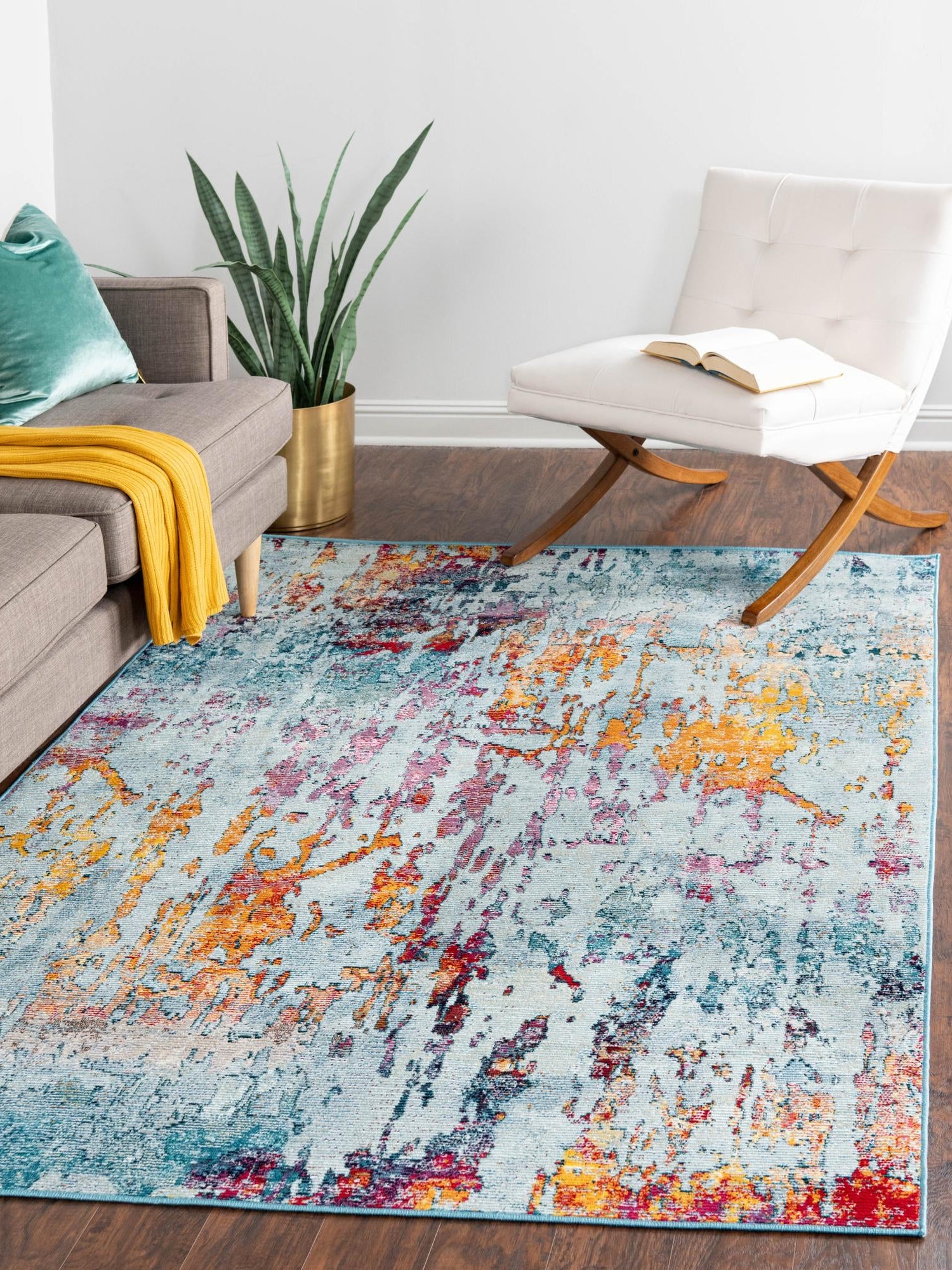 Blue and Multicolor 9' x 12' 2 Starlight Rectangle Area Rug 100% Polypropylene Visually Appealing Unique Carpet for Living Rooms, Bedroom, Dining, Office for Sale at Rug Engine