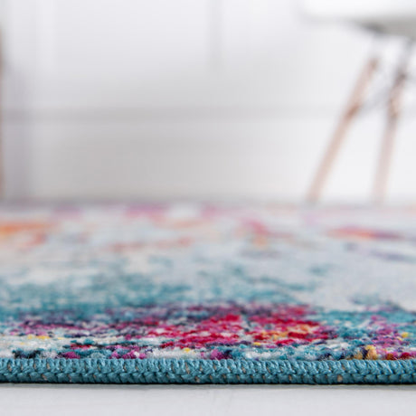 Blue and Multicolor 4' 1 x 6' 1 Starlight Rectangle Area Rug 100% Polypropylene Visually Appealing Unique Carpet for Living Rooms, Bedroom, Dining, Office for Sale at Rug Engine