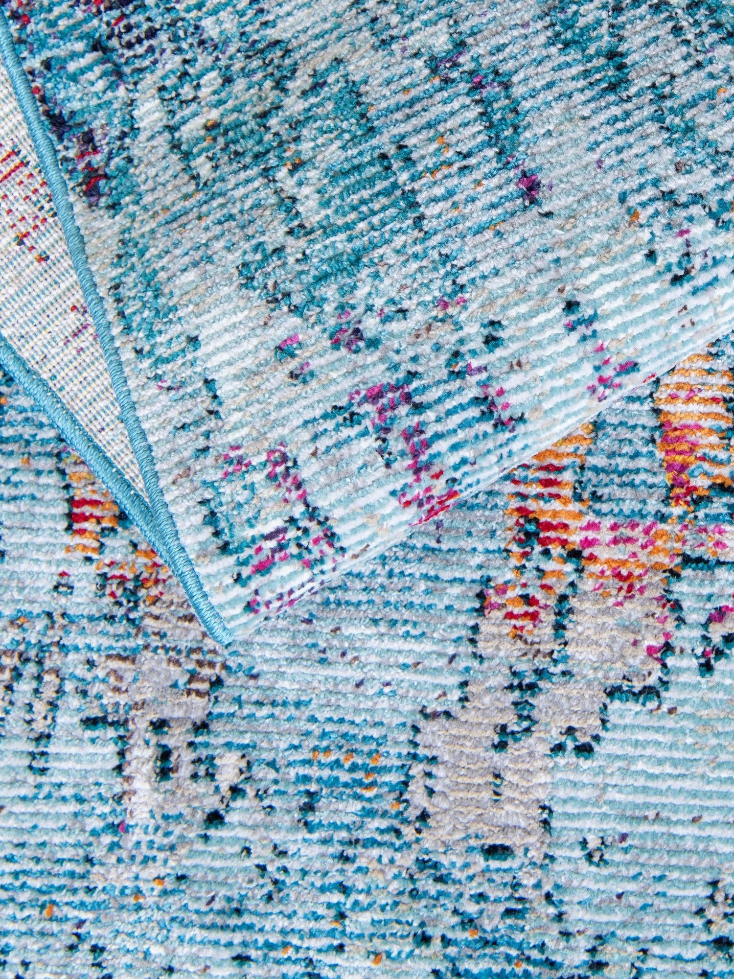 Blue and Multicolor 8' x 10' Starlight Rectangle Area Rug 100% Polypropylene Visually Appealing Unique Carpet for Living Rooms, Bedroom, Dining, Office for Sale at Rug Engine