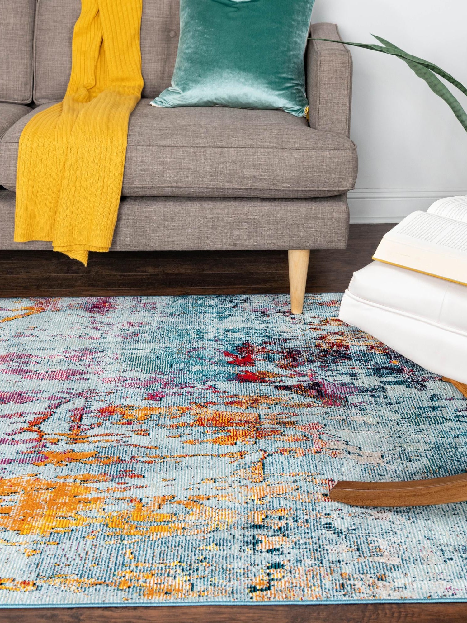 Blue and Multicolor 9' x 12' 2 Starlight Rectangle Area Rug 100% Polypropylene Visually Appealing Unique Carpet for Living Rooms, Bedroom, Dining, Office for Sale at Rug Engine