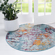 Blue and Multicolor 7' x 7' Starlight Round Area Rug 100% Polypropylene Visually Appealing Unique Carpet for Living Rooms, Bedroom, Dining, Office for Sale at Rug Engine