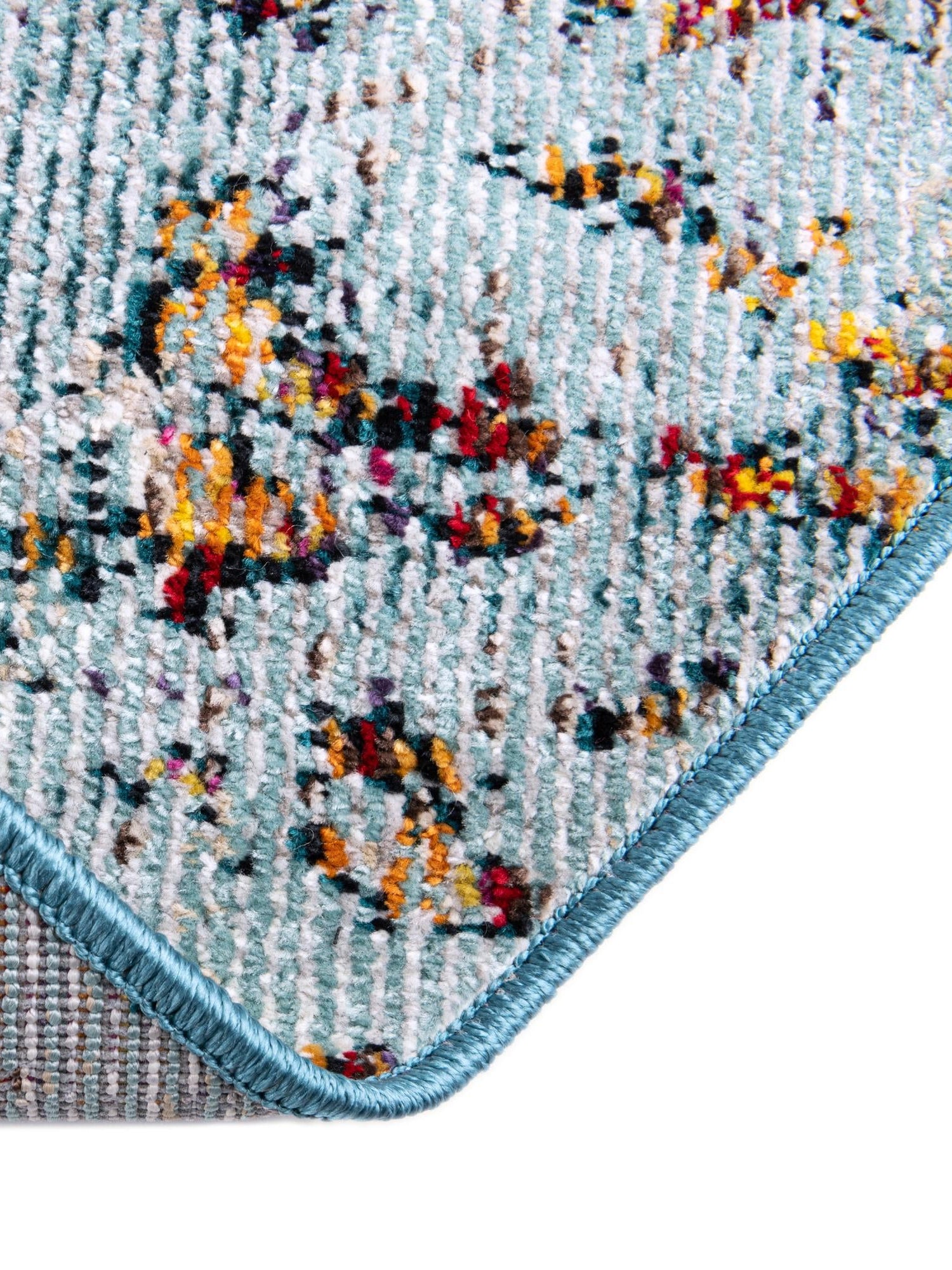 Blue and Multicolor 7' 1 x 7' 1 Starlight Round Area Rug 100% Polypropylene Visually Appealing Unique Carpet for Living Rooms, Bedroom, Dining, Office for Sale at Rug Engine