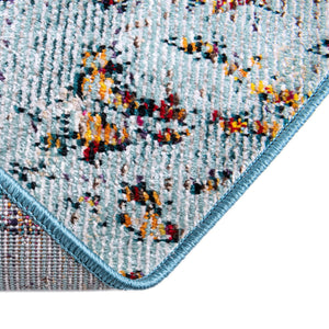 Blue and Multicolor 7' 1 x 7' 1 Starlight Round Area Rug 100% Polypropylene Visually Appealing Unique Carpet for Living Rooms, Bedroom, Dining, Office for Sale at Rug Engine
