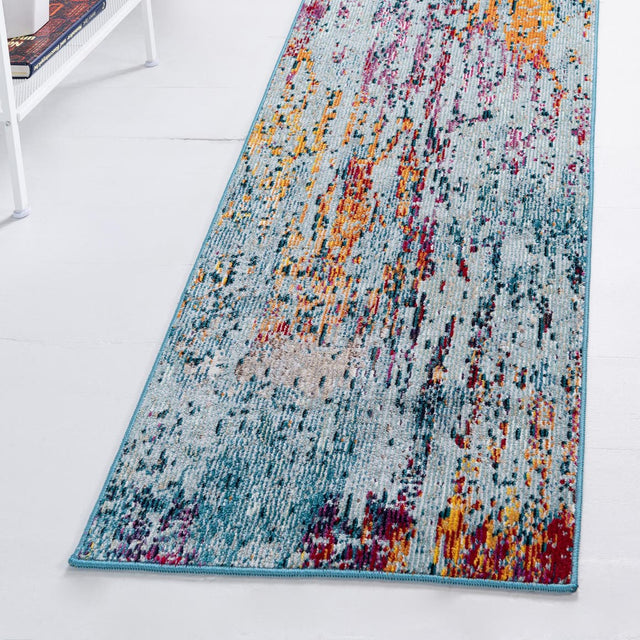 Blue and Multicolor 2' 2 x 6' 1 Starlight Runner Area Rug 100% Polypropylene Visually Appealing Unique Carpet for Living Rooms, Bedroom, Dining, Office for Sale at Rug Engine