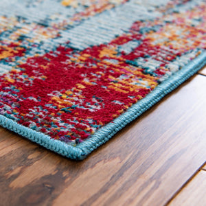 Blue and Multicolor 2' 2 x 6' 1 Starlight Runner Area Rug 100% Polypropylene Visually Appealing Unique Carpet for Living Rooms, Bedroom, Dining, Office for Sale at Rug Engine