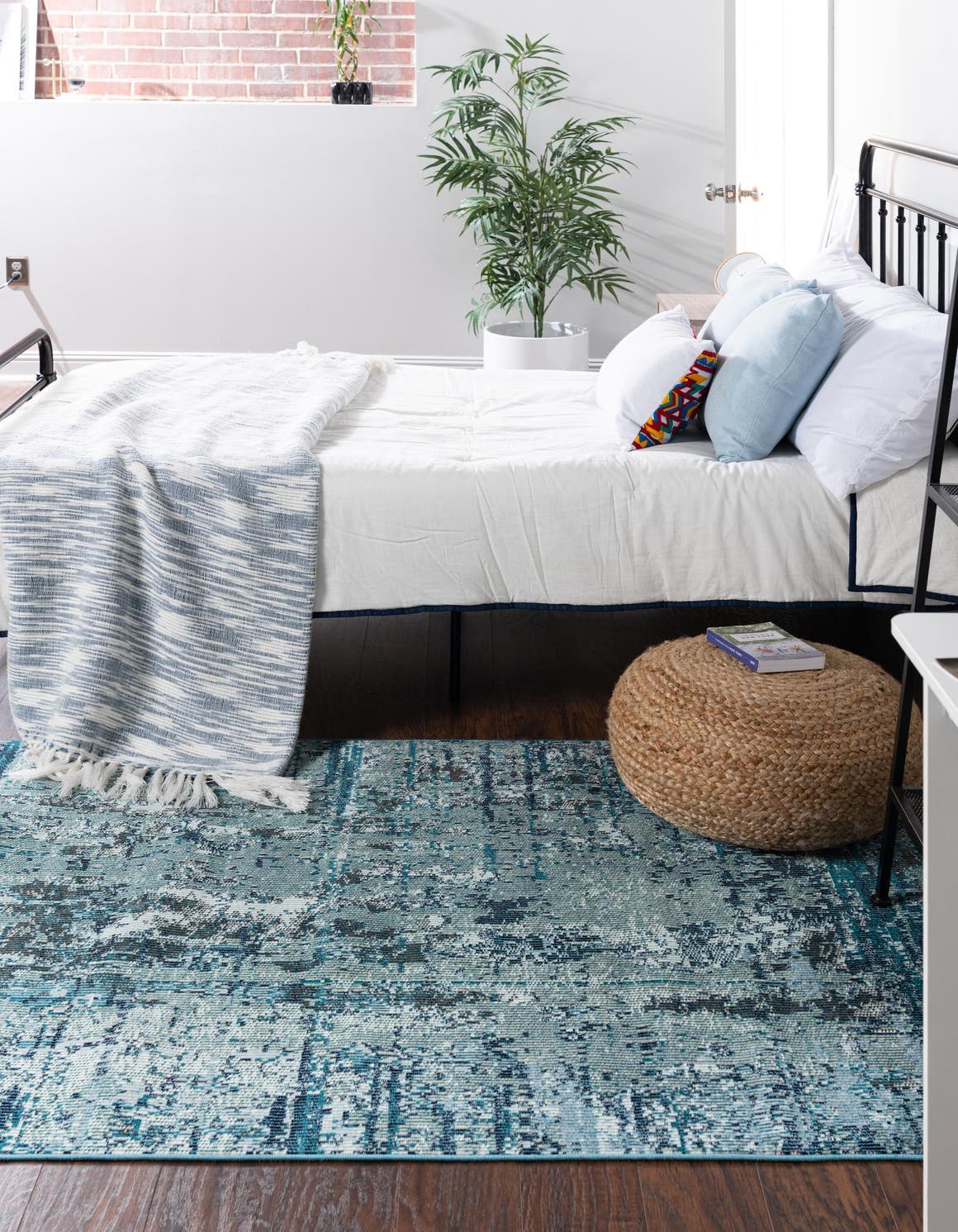 Blue 8' x 10' Starlight Rectangle Area Rug 100% Polypropylene Visually Appealing Unique Carpet for Living Rooms, Bedroom, Dining, Office for Sale at Rug Engine