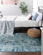 Blue 8' x 10' Starlight Rectangle Area Rug 100% Polypropylene Visually Appealing Unique Carpet for Living Rooms, Bedroom, Dining, Office for Sale at Rug Engine