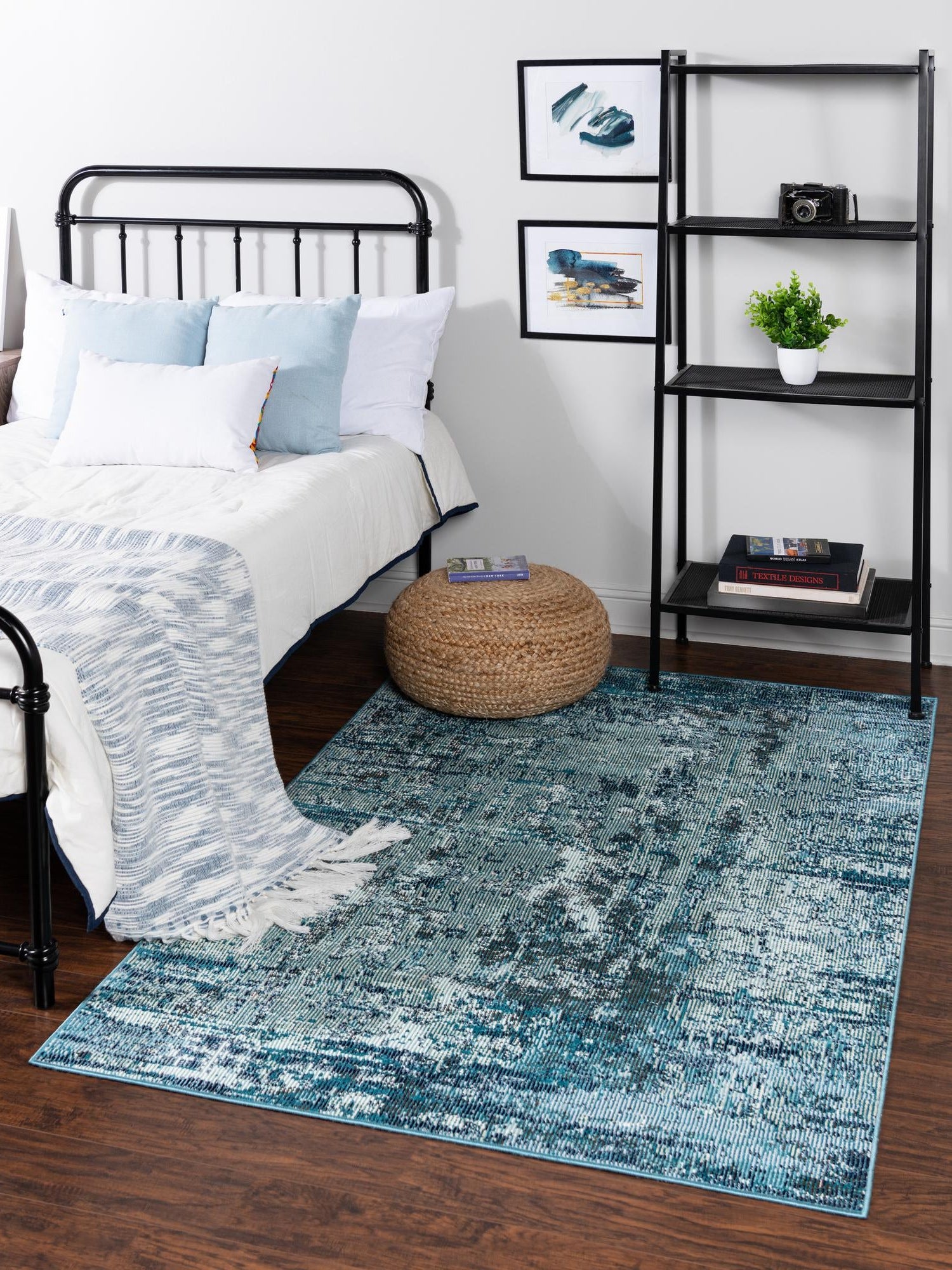 Blue 8' x 10' Starlight Rectangle Area Rug 100% Polypropylene Visually Appealing Unique Carpet for Living Rooms, Bedroom, Dining, Office for Sale at Rug Engine