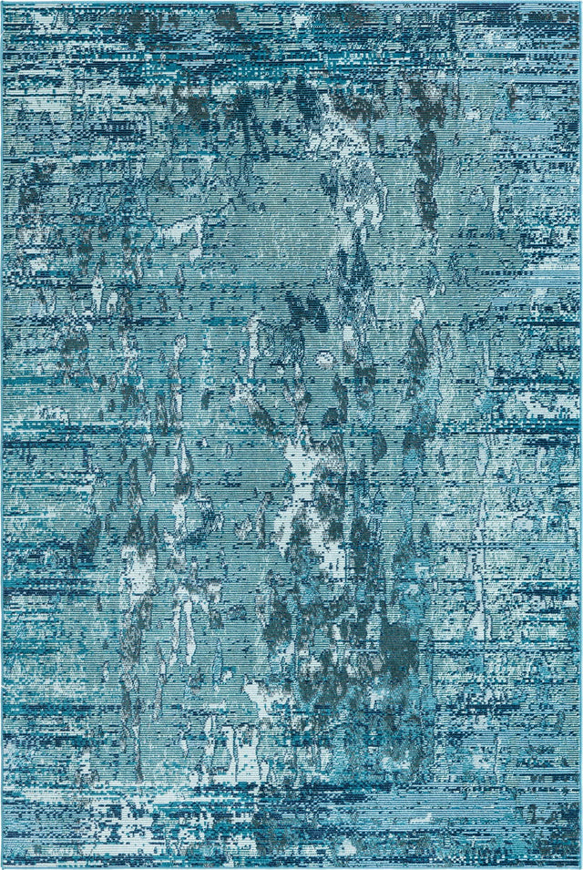 Blue 5' 1 x 8' Starlight Rectangle Area Rug 100% Polypropylene Visually Appealing Unique Carpet for Living Rooms, Bedroom, Dining, Office for Sale at Rug Engine