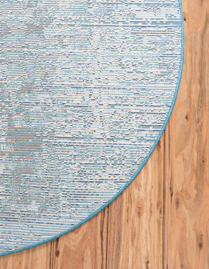 Blue 7' x 7' Starlight Round Area Rug 100% Polypropylene Visually Appealing Unique Carpet for Living Rooms, Bedroom, Dining, Office for Sale at Rug Engine