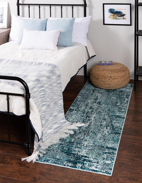 Blue 2' 2 x 6' 1 Starlight Runner Area Rug 100% Polypropylene Visually Appealing Unique Carpet for Living Rooms, Bedroom, Dining, Office for Sale at Rug Engine