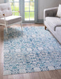 Blue 5' 1 x 8' Charm Rectangle Area Rug 100% Polypropylene With Jute Backing Traditional Vintage Distressed Look Carpet for Living Rooms Dining Office Space for Sale at Rug Engine