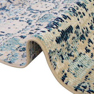 Blue 5' 1 x 8' Charm Rectangle Area Rug 100% Polypropylene With Jute Backing Traditional Vintage Distressed Look Carpet for Living Rooms Dining Office Space for Sale at Rug Engine