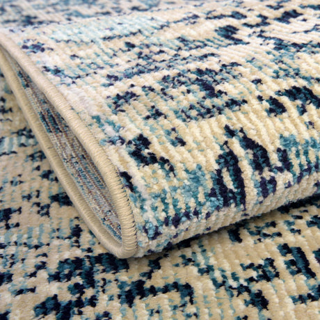 Blue 7' x 7' Charm Round Area Rug 100% Polypropylene With Jute Backing Traditional Vintage Distressed Look Carpet for Living Rooms Dining Office Space for Sale at Rug Engine