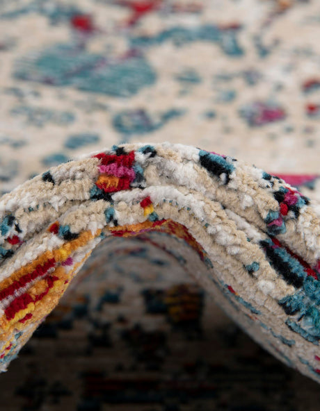Multicolor 5' 1 x 8' Charm Rectangle Area Rug 100% Polypropylene With Jute Backing Traditional Vintage Distressed Look Carpet for Living Rooms Dining Office Space for Sale at Rug Engine