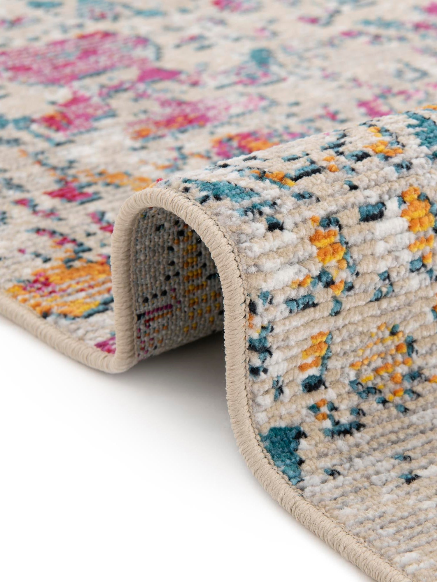 Multicolor 7' 10 x 11' Charm Rectangle Area Rug 100% Polypropylene With Jute Backing Traditional Vintage Distressed Look Carpet for Living Rooms Dining Office Space for Sale at Rug Engine