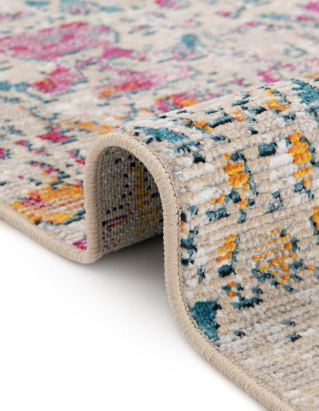 Multicolor 7' 10 x 11' Charm Rectangle Area Rug 100% Polypropylene With Jute Backing Traditional Vintage Distressed Look Carpet for Living Rooms Dining Office Space for Sale at Rug Engine