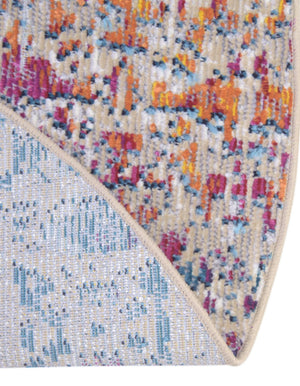 Multicolor 4' 1 x 4' 1 Charm Round Area Rug 100% Polypropylene With Jute Backing Traditional Vintage Distressed Look Carpet for Living Rooms Dining Office Space for Sale at Rug Engine