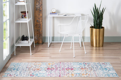 Multicolor 2' 2 x 6' 1 Charm Runner Area Rug 100% Polypropylene With Jute Backing Traditional Vintage Distressed Look Carpet for Living Rooms Dining Office Space for Sale at Rug Engine