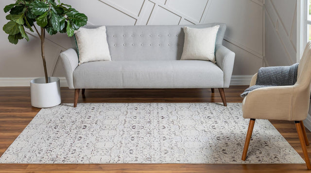 Light Gray 8' x 10' Charm Rectangle Area Rug 100% Polypropylene With Jute Backing Traditional Vintage Distressed Look Carpet for Living Rooms Dining Office Space for Sale at Rug Engine