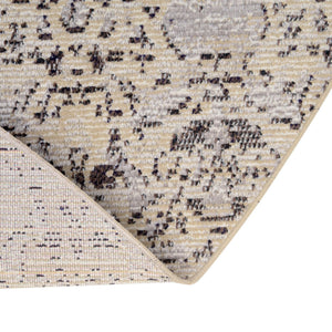 Light Gray 7' x 7' Charm Round Area Rug 100% Polypropylene With Jute Backing Traditional Vintage Distressed Look Carpet for Living Rooms Dining Office Space for Sale at Rug Engine
