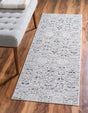 Light Gray 2' 2 x 6' 1 Charm Runner Area Rug 100% Polypropylene With Jute Backing Traditional Vintage Distressed Look Carpet for Living Rooms Dining Office Space for Sale at Rug Engine