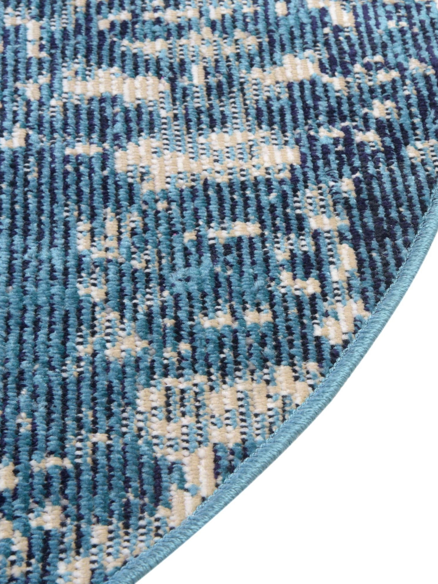 Navy Blue 4' 1 x 4' 1 Charm Round Area Rug 100% Polypropylene With Jute Backing Traditional Vintage Distressed Look Carpet for Living Rooms Dining Office Space for Sale at Rug Engine