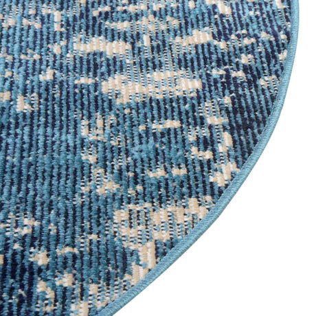 Navy Blue 4' 1 x 4' 1 Charm Round Area Rug 100% Polypropylene With Jute Backing Traditional Vintage Distressed Look Carpet for Living Rooms Dining Office Space for Sale at Rug Engine