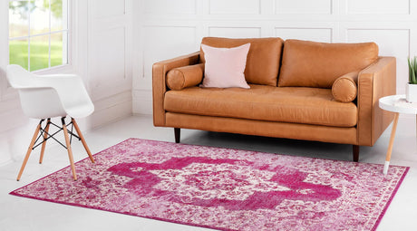 Pink 9' x 12' 2 Charm Rectangle Area Rug 100% Polypropylene With Jute Backing Traditional Vintage Distressed Look Carpet for Living Rooms Dining Office Space for Sale at Rug Engine