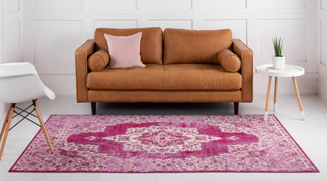 Pink 9' x 12' 2 Charm Rectangle Area Rug 100% Polypropylene With Jute Backing Traditional Vintage Distressed Look Carpet for Living Rooms Dining Office Space for Sale at Rug Engine