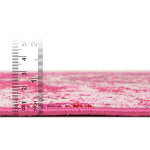 Pink 2' 2 x 6' 1 Charm Runner Area Rug 100% Polypropylene With Jute Backing Traditional Vintage Distressed Look Carpet for Living Rooms Dining Office Space for Sale at Rug Engine